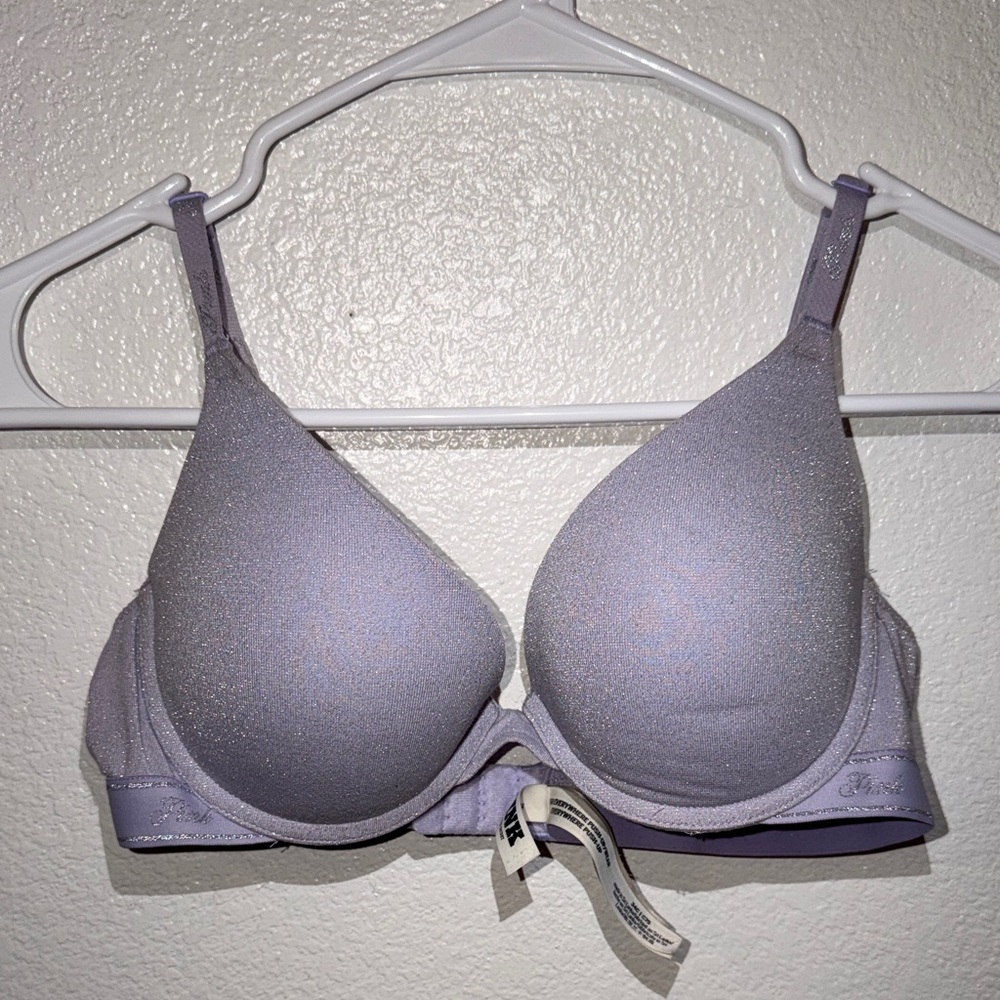 PINK Victoria's Secret Light Lavender Shimmery T-Shirt Bra